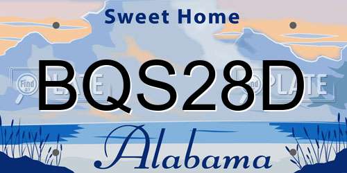 BQS28D Alabama License Plate