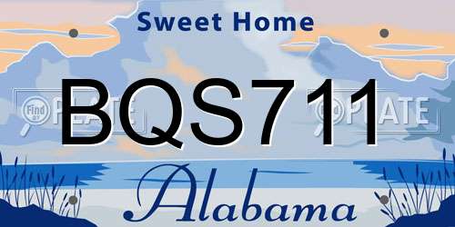 BQS711 Alabama License Plate