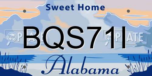 BQS71I Alabama License Plate