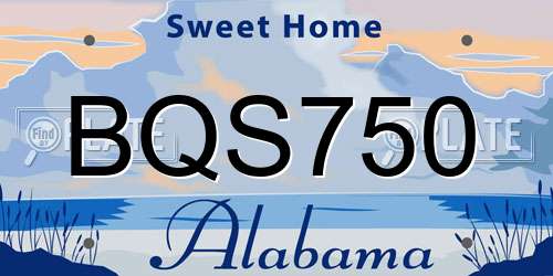 BQS750 Alabama License Plate