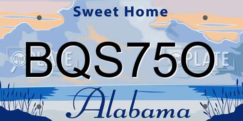 BQS75O Alabama License Plate