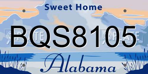 BQS8105 Alabama License Plate
