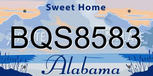 BQS8583 Alabama License Plate