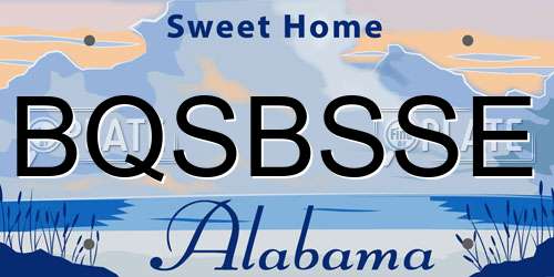 BQSBSSE Alabama License Plate