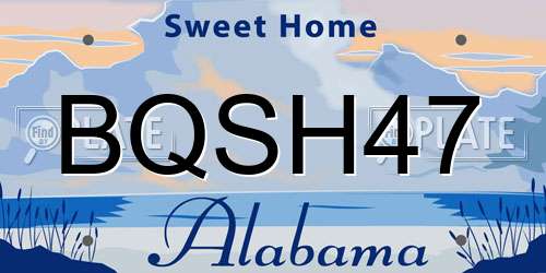 BQSH47 Alabama License Plate