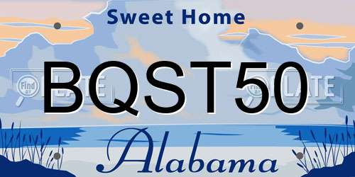 BQST50 Alabama License Plate