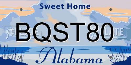 BQST80 Alabama License Plate