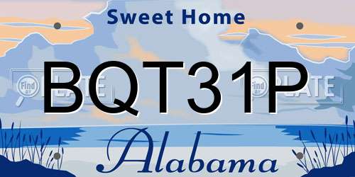 BQT31P Alabama License Plate