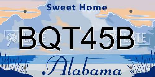 BQT45B Alabama License Plate