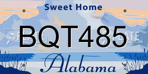 BQT485 Alabama License Plate