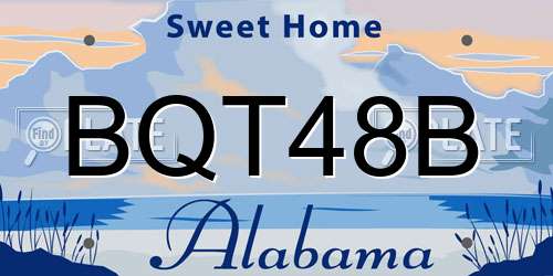 BQT48B Alabama License Plate