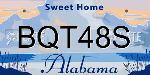 BQT48S Alabama License Plate