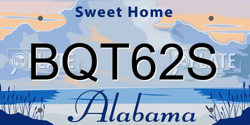 BQT62S Alabama License Plate