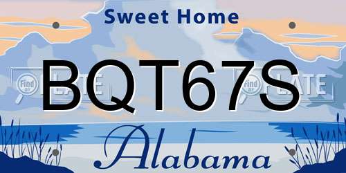 BQT67S Alabama License Plate