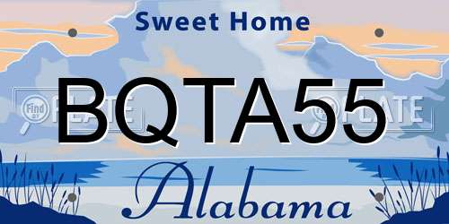BQTA55 Alabama License Plate