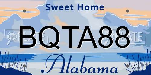 BQTA88 Alabama License Plate