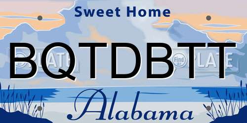 BQTDBTT Alabama License Plate