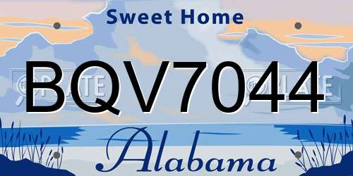 BQV7044 Alabama License Plate