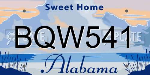 BQW541 Alabama License Plate