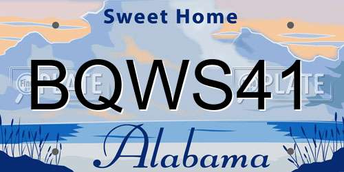 BQWS41 Alabama License Plate