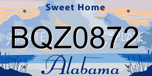 BQZ0872 Alabama License Plate