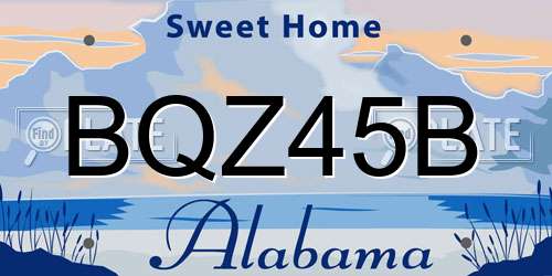 BQZ45B Alabama License Plate