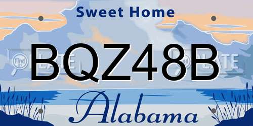 BQZ48B Alabama License Plate