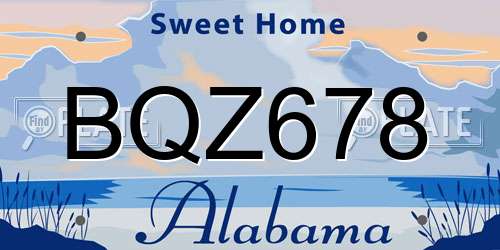 BQZ678 Alabama License Plate