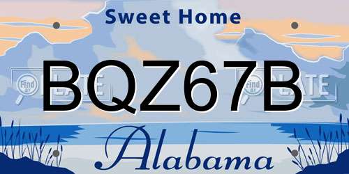 BQZ67B Alabama License Plate