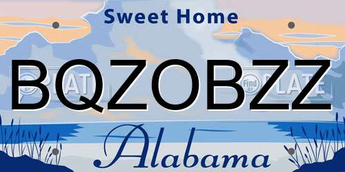 BQZOBZZ Alabama License Plate