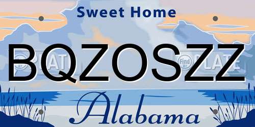 BQZOSZZ Alabama License Plate