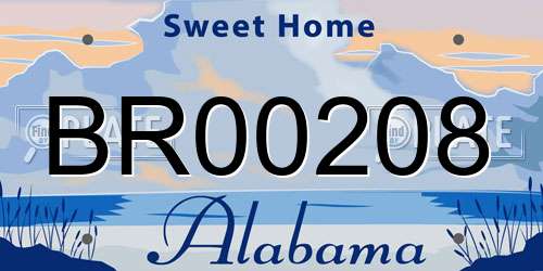 BR00208 Alabama License Plate