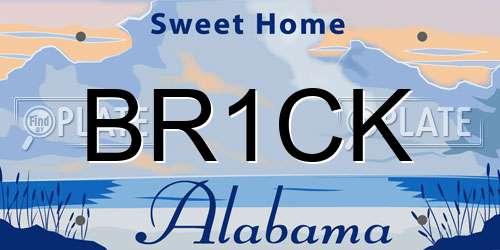 BR1CK Alabama License Plate