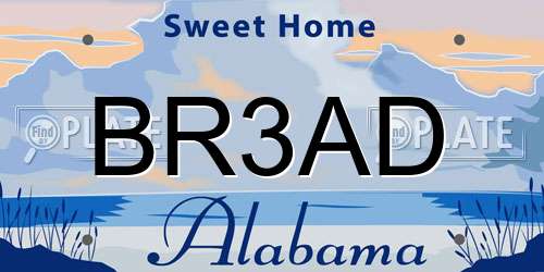 BR3AD Alabama License Plate
