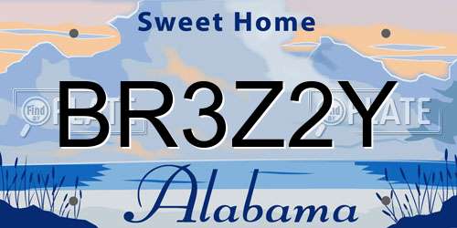BR3Z2Y Alabama License Plate