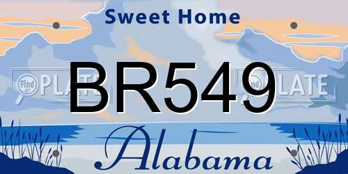 BR549 Alabama License Plate