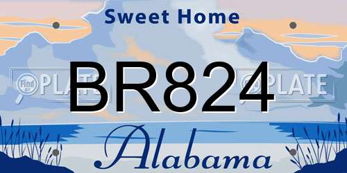 BR824 Alabama License Plate