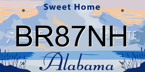 BR87NH Alabama License Plate