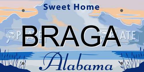BRAGA Alabama License Plate