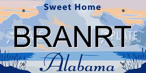 BRANRT Alabama License Plate