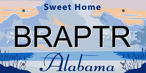BRAPTR Alabama License Plate