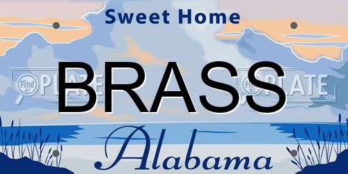 BRASS Alabama License Plate