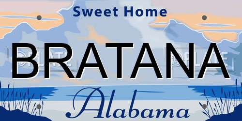 BRATANA Alabama License Plate