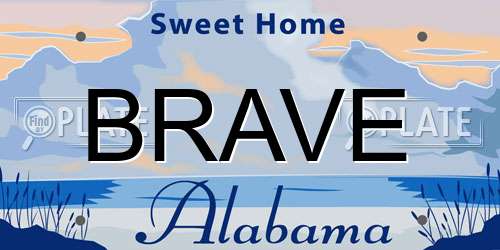 BRAVE Alabama License Plate