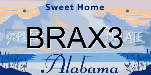 BRAX3 Alabama License Plate