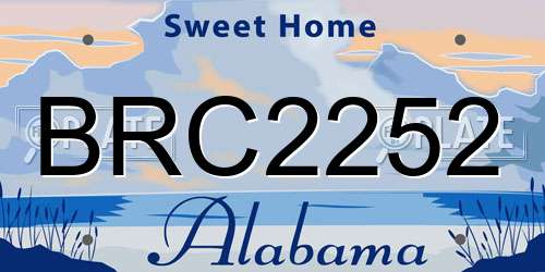 BRC2252 Alabama License Plate