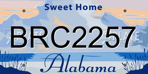 BRC2257 Alabama License Plate