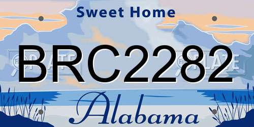 BRC2282 Alabama License Plate