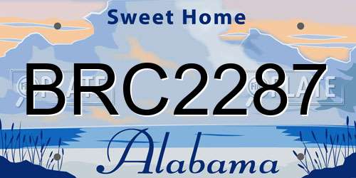 BRC2287 Alabama License Plate