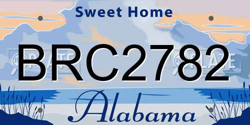 BRC2782 Alabama License Plate